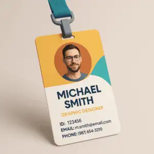 Durable plastic ID badge – personalized full-color print