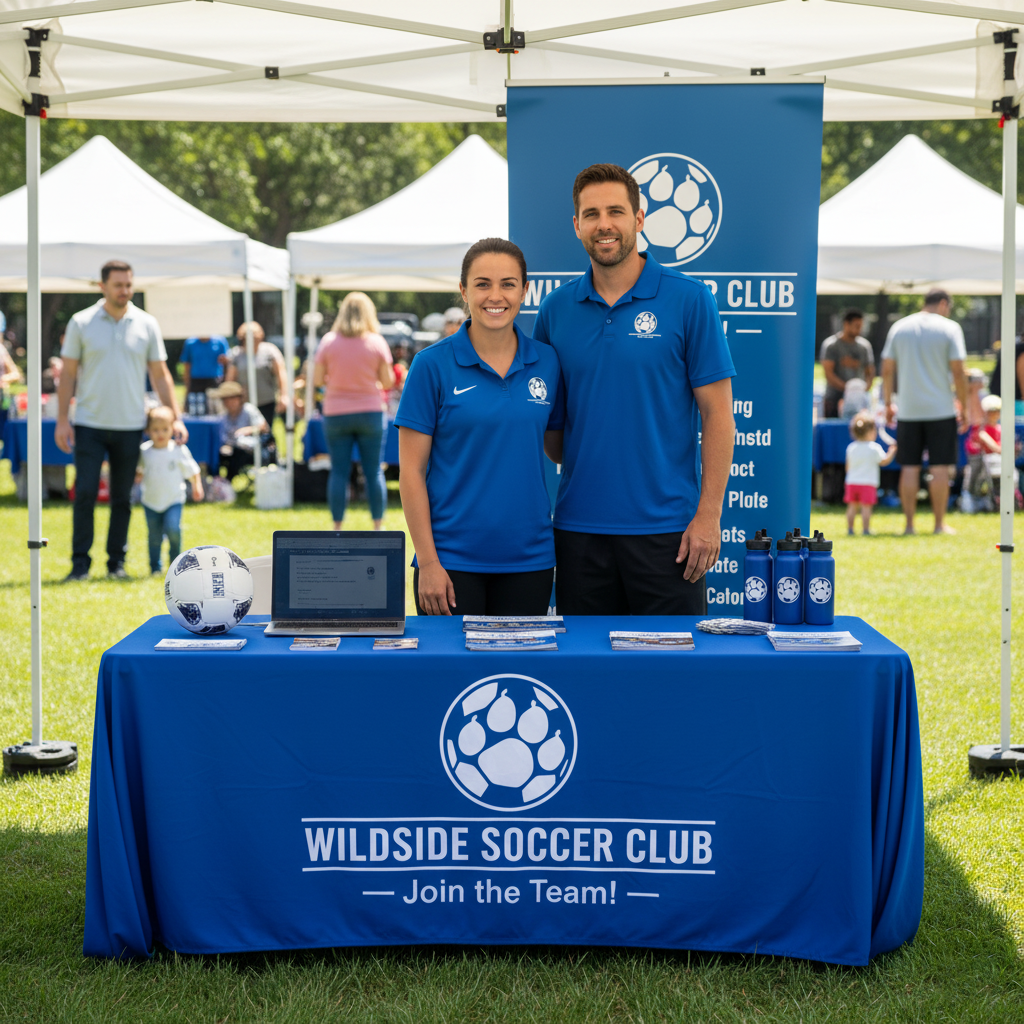 Custom Tablecloth for Community Fairs & Local Events – Promote Clubs, Teams & Local Businesses