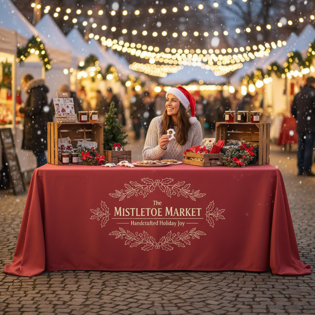 Holiday Events & Festivals – Custom festive designs for Christmas, Thanksgiving, etc Custom Tablecloth for Holiday Events & Festivals – Personalized Festive Designs for Christmas, Thanksgiving & Seasonal Celebrations - Image 1